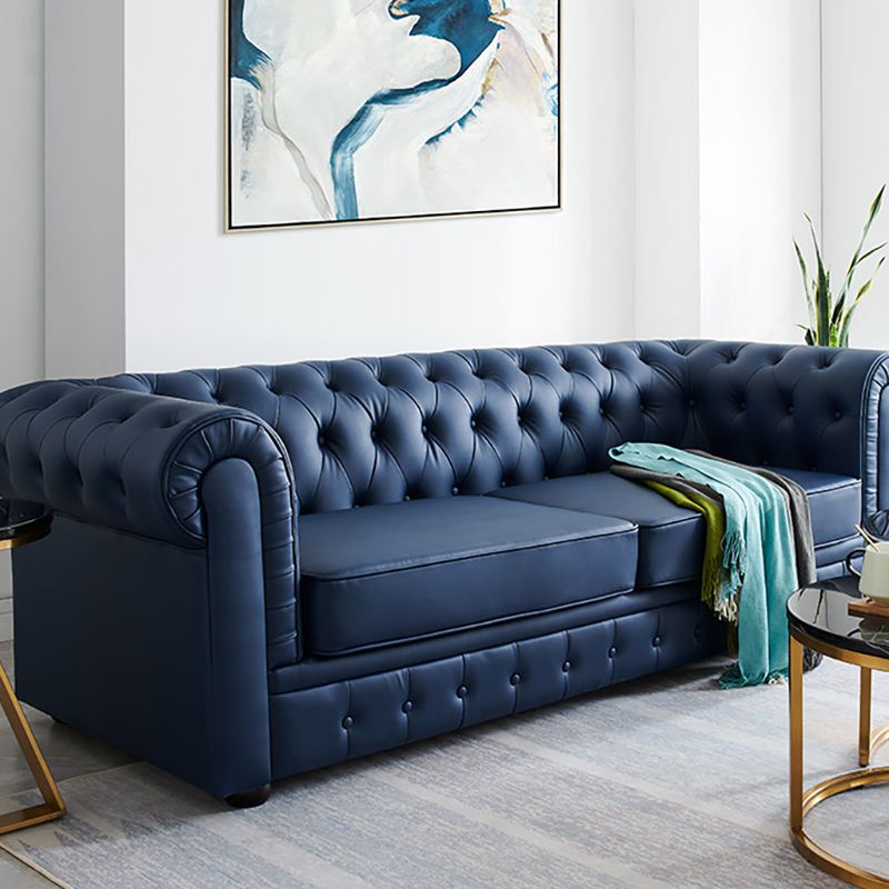 28 " High Modern Faux Leather Rolled Arm Chesterfield Sofa Mid Century Modern Sofa Clearhalo 'furn' 'furn_sofas' 'Furniture' 'furniture_sofas' 'kitchen' 'kitchen_sofas' 'Living Room Furniture' 'Sofa' 'sofas' 1200x1200_bc4cc17f-7b63-4e90-af9e-60db2303b9bf