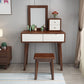 Mirrored Wood Makeup Dressing Table Stool Set with 4 Drawers Clearhalo 'Bedroom Furniture' 'furn' 'furn_makeup_vanities' 'Furniture' 'Makeup Vanities' 'makeup_vanities' 1200x1200_bc4e04ab-1714-4cfd-850b-ec75465b086e