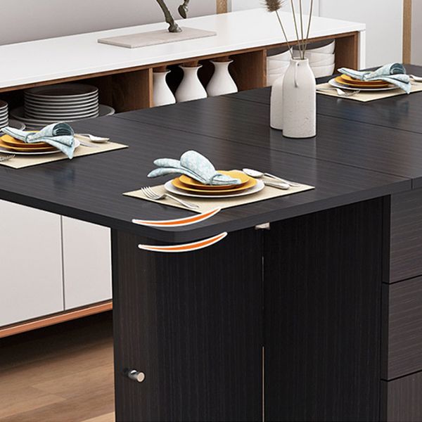 Wood Mid-Century Rectangle Table Wooden Top Table with Drop Leaf Clearhalo ' dining_table' 'Dining Tables & Seating' 'Dining Tables' 'furn' 'furn_dining_table' 'Furniture' 'furniture_dining_table' 'Kitchen & Dining Furniture' 'kitchen&dining_furn' 'kitchen' 'kitchen_dining_table' 1200x1200_bc4e6a80-1a86-437d-b764-4a2e1eaefddc