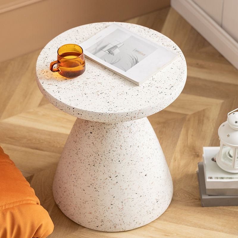 White Sofa Side Accent Table Round and Cone Shape Corner Table Clearhalo 'Coffee & Accent Tables' 'End & Side Tables' 'end_side_tables' 'furn' 'furn_end_side_tables' 'Furniture' 'Living Room Furniture' 1200x1200_bc4f0da8-1e11-468c-a8e9-ec8ed870372b