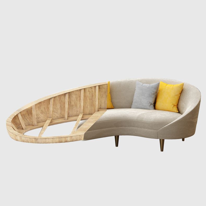 Contemporain 33.46 "H SOFA CRAMEY-WHITE MICROFIBRE BLANC CURVE COURVE