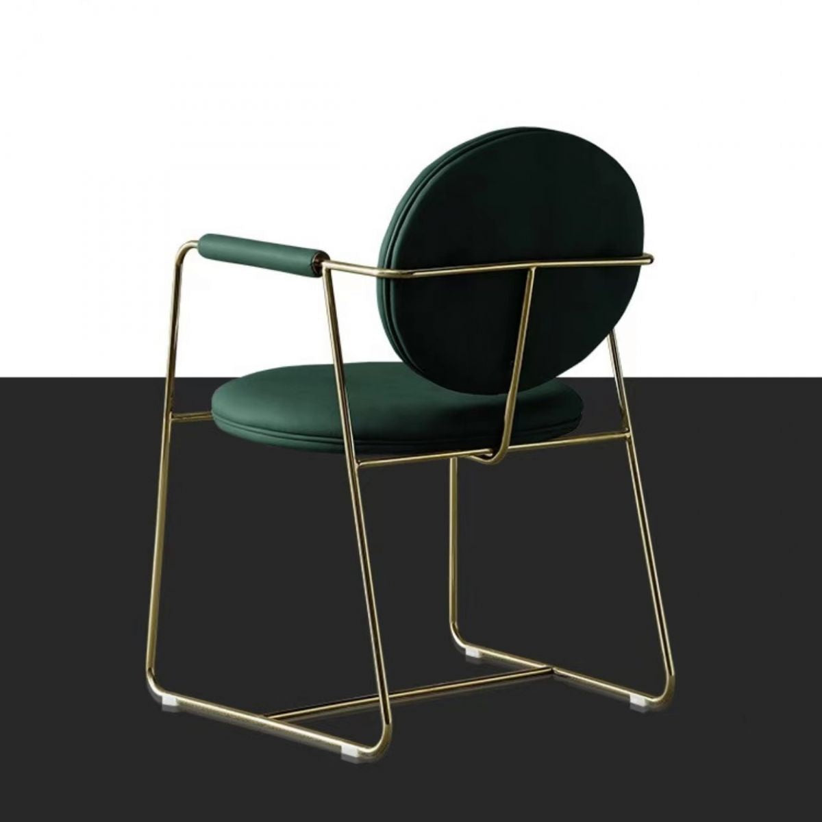 Faux Leathe Dining Chairs Upholstered Arm Chairs with Metal Base Clearhalo 'Dining Chairs' 'Dining Tables & Seating' 'dining_chair' 'furn' 'furn_dining_chair' 'Furniture' 'Kitchen & Dining Furniture' 1200x1200_bc54ad43-08a7-4f71-931f-6eb1b837a63f