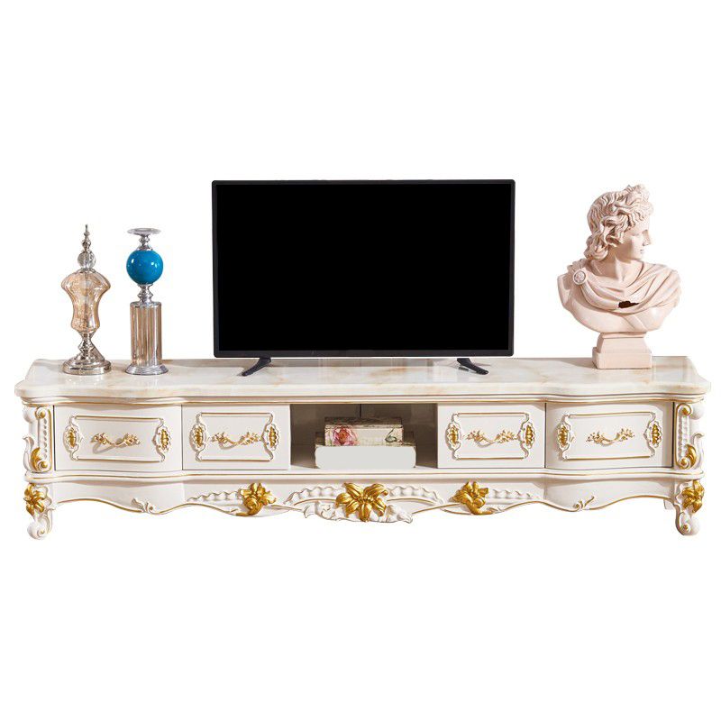 Glam Media Console Open Storage TV Stand Console with 4 Drawers Clearhalo 'furn' 'furn_tv_stands_entertainment_centers' 'Furniture' 'Living Room Furniture' 'TV Stands & Entertainment Centers' 'TV Stands & Media Storage Furniture' 'tv_stands_entertainment_centers' 1200x1200_bc54d0a5-e26e-499a-907d-4fe5dbe283d3