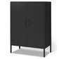 Steel Sideboard Modern Server Cabinet with Storage for Dining Room Kitchen Clearhalo 'buffet_sideboard' 'Buffets & Sideboards' 'furn' 'furn_buffet_sideboard' 'Furniture' 'Kitchen & Dining Furniture' 1200x1200_bc55582a-5341-44d1-b33b-18bf69125ff3