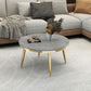 Glam Slate and Metal Coffee Table 4 Legs Round Cocktail Table