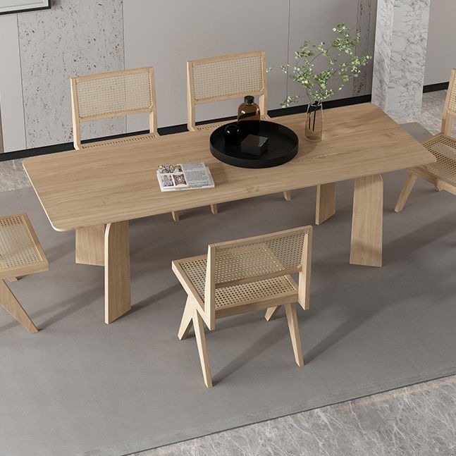 Simple Kitchen Standard Dining Table Solid Wood Khaki Dining Table with 4 Legs Base Clearhalo ' dining_table' 'Dining Tables & Seating' 'Dining Tables' 'furn' 'furn_dining_table' 'Furniture' 'furniture_dining_table' 'Kitchen & Dining Furniture' 'kitchen&dining_furn' 'kitchen' 'kitchen_dining_table' 1200x1200_bc5643b5-9ac6-4ec3-8c9c-be69e5a2b391