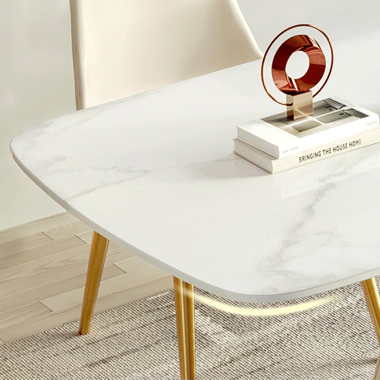 White Dinette Set with Leather Chairs 1/4/5 Pcs Modern Rectangle Dining Table Set Clearhalo 'Dining Room Sets' 'Dining Tables & Seating' 'dining_room_set' 'furn' 'furn_dining_room_set' 'Furniture' 'Kitchen & Dining Furniture' 1200x1200_bc57e09c-97e0-4ef7-be68-f2ab0de5f569