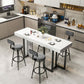 Rectangle Faux Marble Top Bar Table Industrial Counter Height Table with Double Pedestal Clearhalo 'Bar Furniture' 'Bar Tables' 'bar_tables' 'furn' 'furn_bar_tables' 'Furniture' 'Kitchen & Dining Furniture' 1200x1200_bc58d344-bb10-41a6-b337-010abecfd671