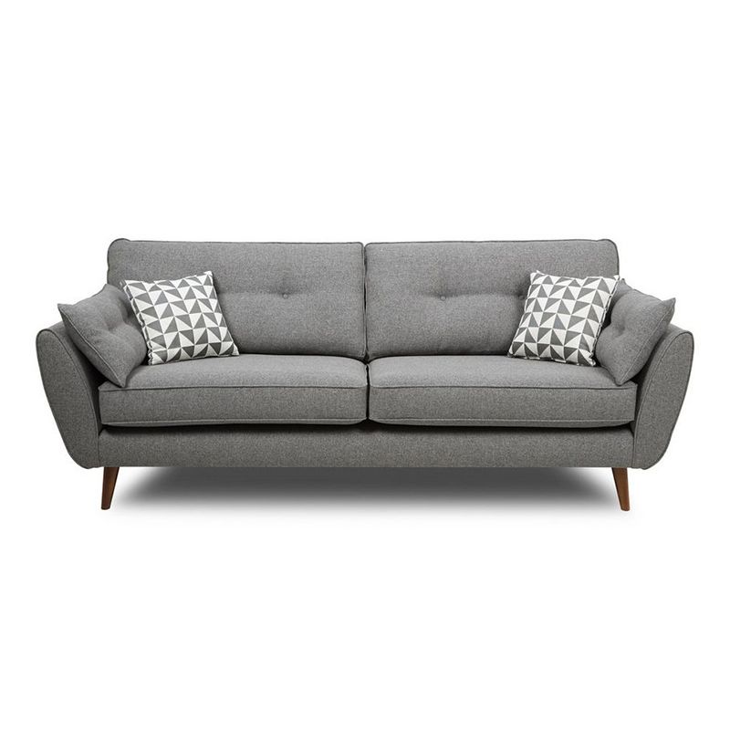 Tufted Flared Arm Sofa 3-Seater 34.64" H Linen Cushions Sofa Clearhalo 'furn' 'furn_sofas' 'Furniture' 'furniture_sofas' 'kitchen' 'kitchen_sofas' 'Living Room Furniture' 'Sofa' 'sofas' 1200x1200_bc59215e-c6bf-477b-ad95-d2792d94983d