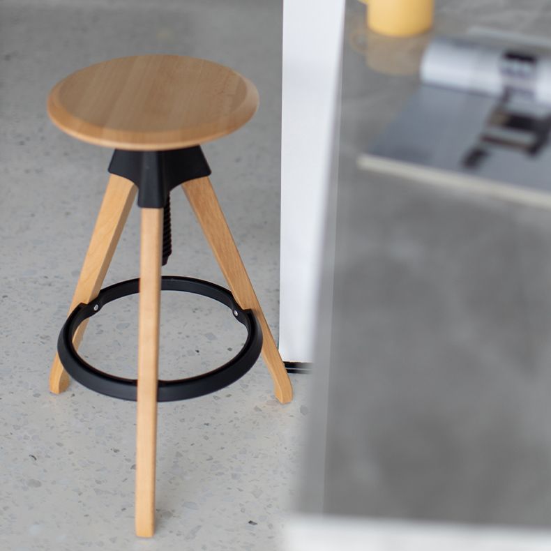 Adjustable Counter Bar Stool Armless Wood Bar Stool with Footrest and Swivel Clearhalo 'Bar Furniture' 'Bar Stools' 'bar_stools' 'furn' 'furn_bar_stools' 'furniture_bar_stools' 'Kitchen & Dining Furniture' 'kitchen&dining_furn' 'kitchen' 'kitchen_furn' Furniture' 1200x1200_bc599957-0139-4959-bb2d-cd6ebe05ca95