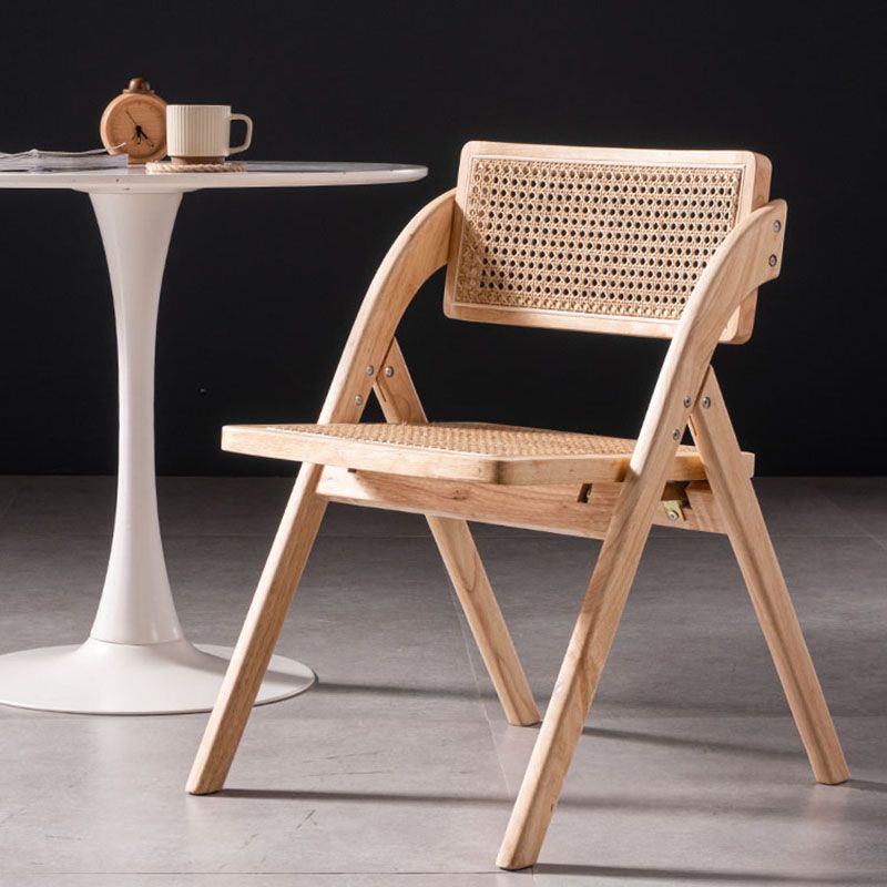 Eigentijdse keukenstoelen dineren open achterste armloze zijstoel met houten benen