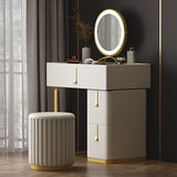 Glam Glass Top Vanity Dressing Table Set 3-Drawer Make-up Vanity Clearhalo 'Bedroom Furniture' 'furn' 'furn_makeup_vanities' 'Furniture' 'Makeup Vanities' 'makeup_vanities' 1200x1200_bc59cd69-bf74-4932-bfce-1ebb875a1fce