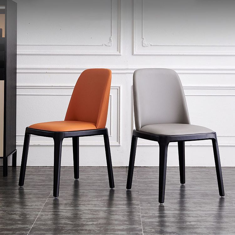 Scandinavian Rubberwood Leather Side Chair Parsons Matte Finish Dining Chair (Set of 2) Clearhalo ' kitchen&dining_furn' 'Dining Chairs' 'Dining Tables & Seating' 'dining_chair' 'furn' 'furn_dining_chair' 'Furniture' 'furniture_dining_chair' 'Kitchen & Dining Furniture' 'kitchen' 1200x1200_bc5ad30f-d1a8-4397-b921-6470895e113e