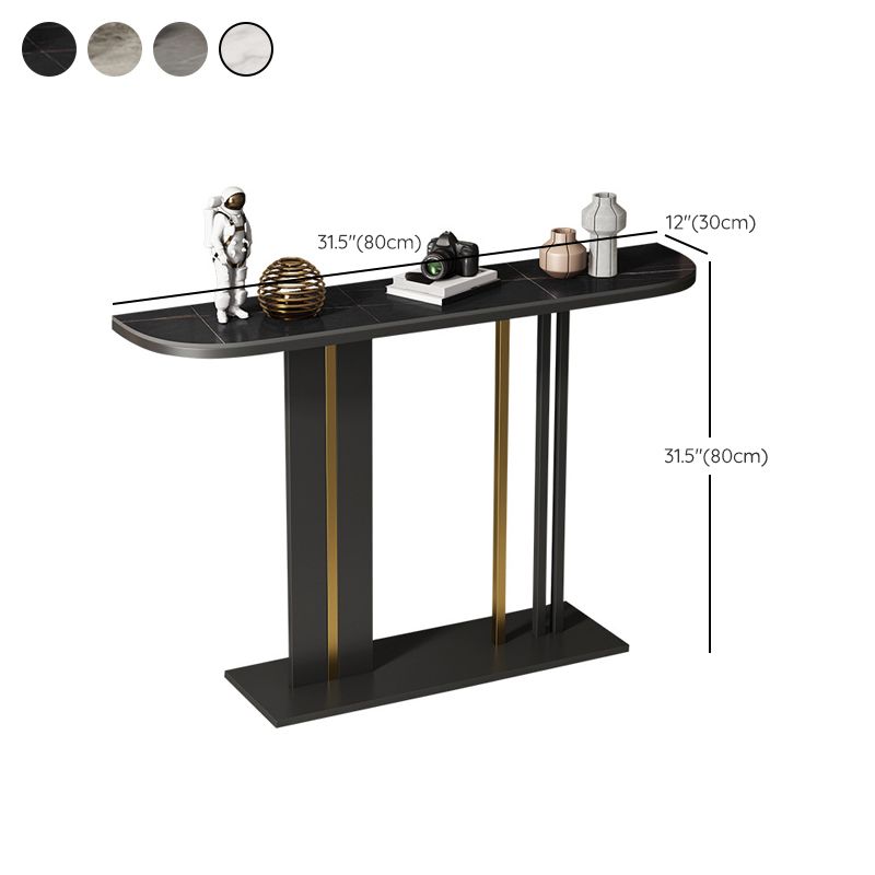 Modern Stone Console Table 11.81" W Half Moon Accent Table for Hall Clearhalo 'Console Tables' 'console_tables' 'Entry & Mudroom Furniture' 'furn' 'furn_console_tables' 'Furniture' 1200x1200_bc5b1568-29e9-450c-b772-5b69816c89f9