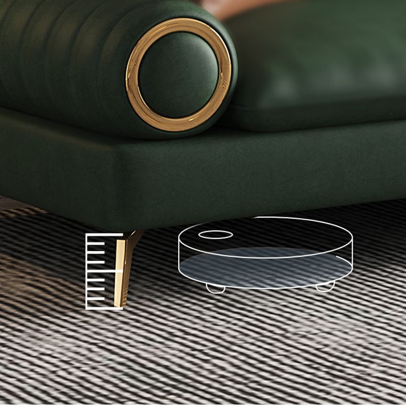 Divano a braccio arrotolato contemporaneo in finta pelle con divano standard con cuscino cucito