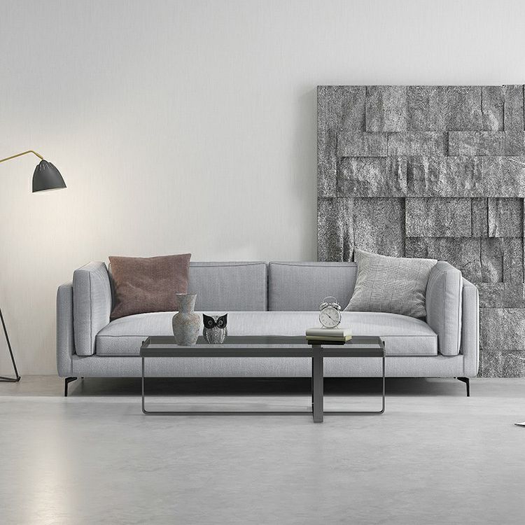 Glass Coffee Table Modern Simple Cross Legs Rectangle Cocktail Table