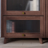 Armoire en bois brune / naturel contemporain, armoire à accent rectangle