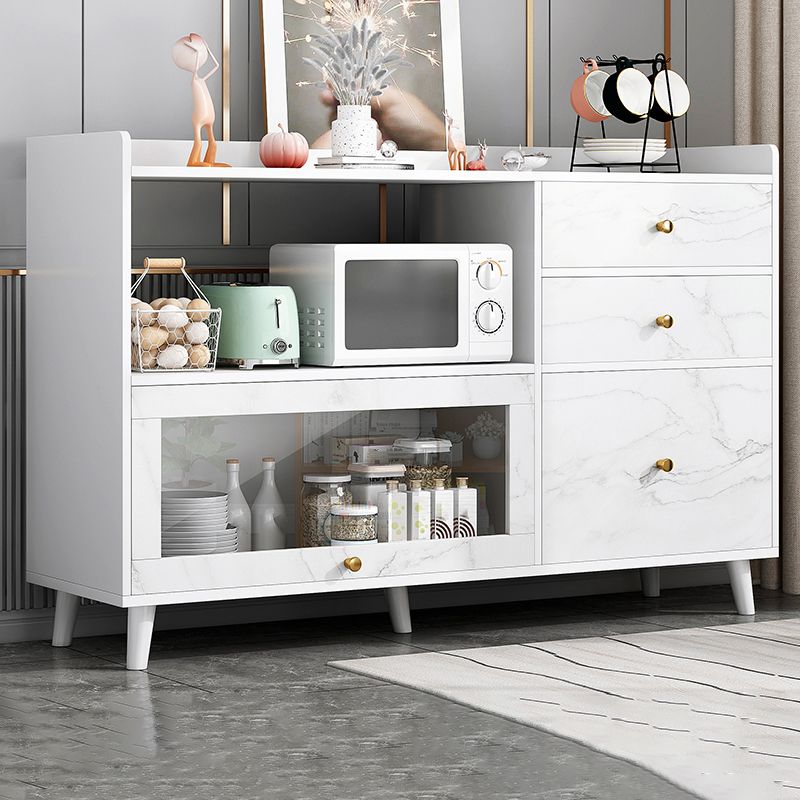 Modern Solid Wood Sideboard Table 1-Drawer Sideboard in Gray Clearhalo 'buffet_sideboard' 'Buffets & Sideboards' 'furn' 'furn_buffet_sideboard' 'Furniture' 'furniture_buffet_sideboard' 'Kitchen & Dining Furniture' 1200x1200_bc61af2c-b73e-4b80-83ab-356ff0804980
