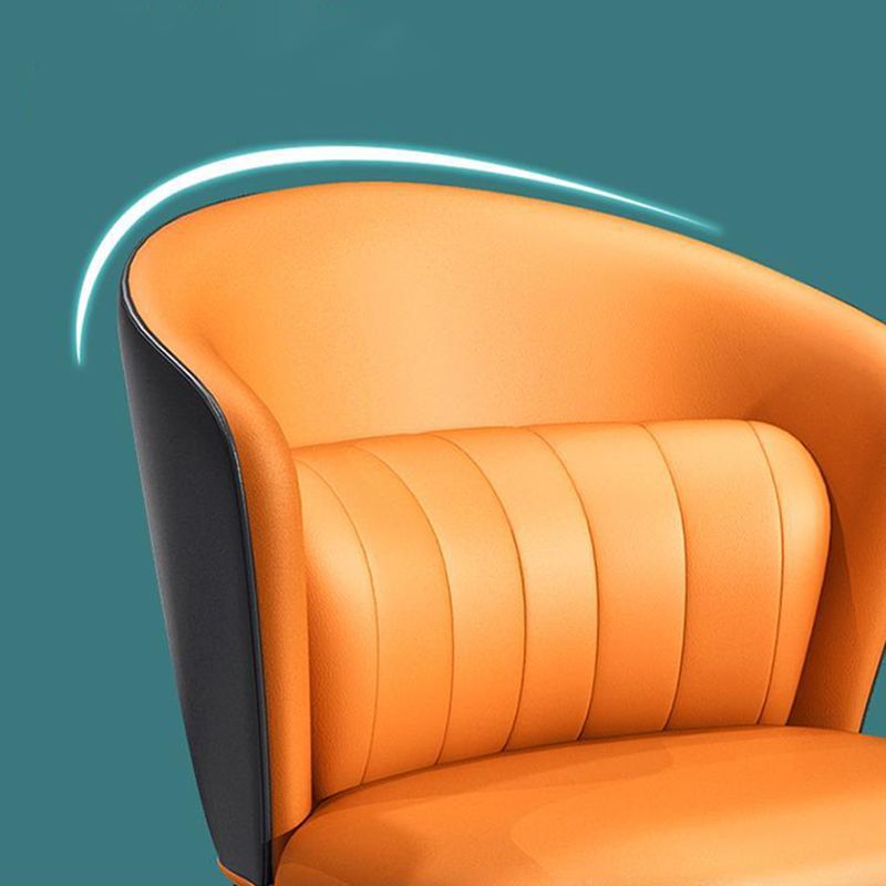 Sillas de comedor de cuero modernas de cuero con ala silla lateral de comedor sin brazo