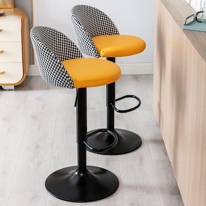 Modern Style Bar-stool with Adjustable Height Footrest Metal Leg for Counter Bar Clearhalo 'Bar Furniture' 'Bar Stools' 'bar_stools' 'furn' 'furn_bar_stools' 'furniture_bar_stools' 'Kitchen & Dining Furniture' 'kitchen&dining_furn' 'kitchen' 'kitchen_furn' Furniture' 1200x1200_bc649652-48fd-42e1-97ca-bc7933ec51ad