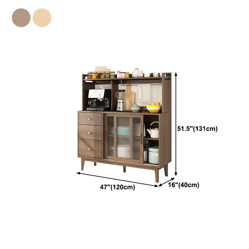 3-Drawer Rubber Wood Sideboard Modern Adjustable Shelving Credenza for Living Room Clearhalo 'buffet_sideboard' 'Buffets & Sideboards' 'Furniture' 'furniture_buffet_sideboard' 'Kitchen & Dining Furniture' 1200x1200_bc653ade-33c0-456f-865b-4dfccec8c3a3