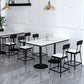 Modern Stone and Metal Dinette Set 1/2/5 Pieces White Table Set for Coffee Shop