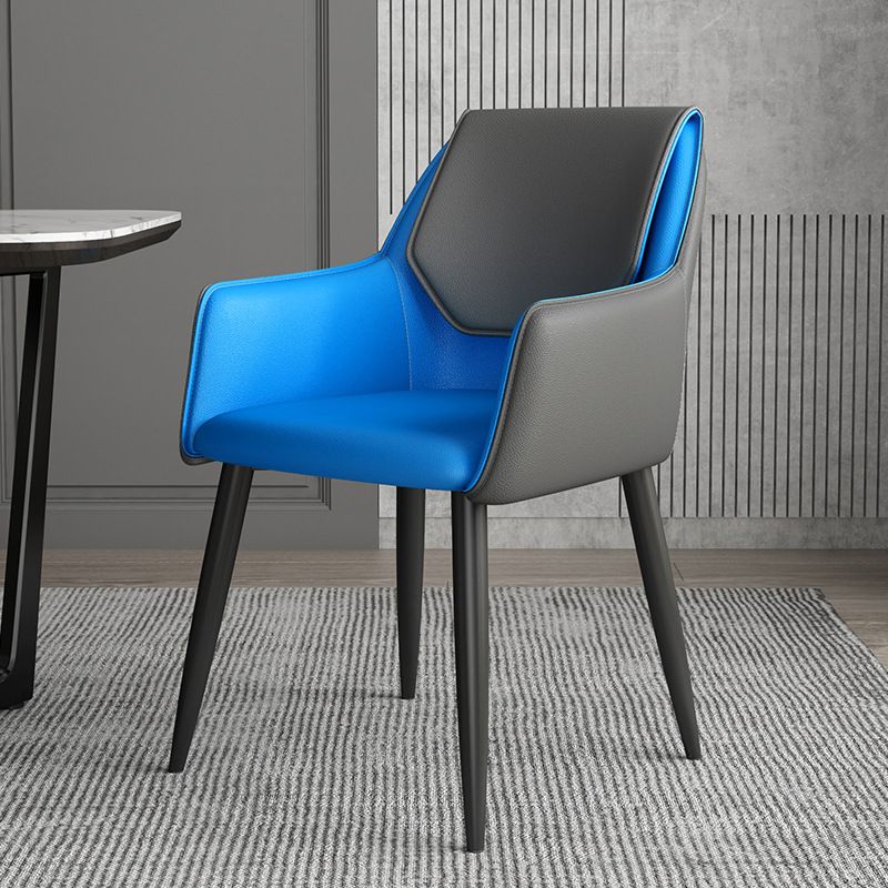 Modern Design Arm Solid Back Side Chairs Leather Dining Side Chair Clearhalo 'Dining Chairs' 'Dining Tables & Seating' 'dining_chair' 'furn' 'furn_dining_chair' 'Furniture' 'furniture_dining_chair' 'Kitchen & Dining Furniture' 1200x1200_bc65f18f-5fa5-45a2-80b4-3def76aac313