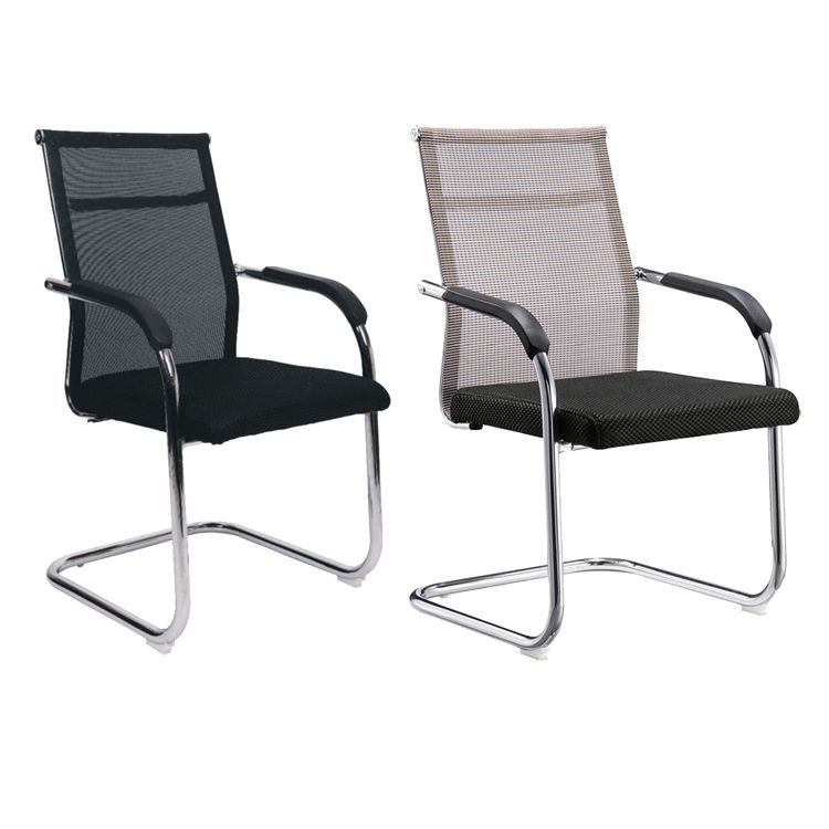 Modern Arms Included Chair Mid-Back Metal Base Chair in Black/Brown Clearhalo 'furn' 'furn_office_chair' 'Furniture' 'Office Chairs' 'Office Furniture' 'office_chair' 1200x1200_bc662e61-d9d8-455e-89cd-7aad97ffad2a