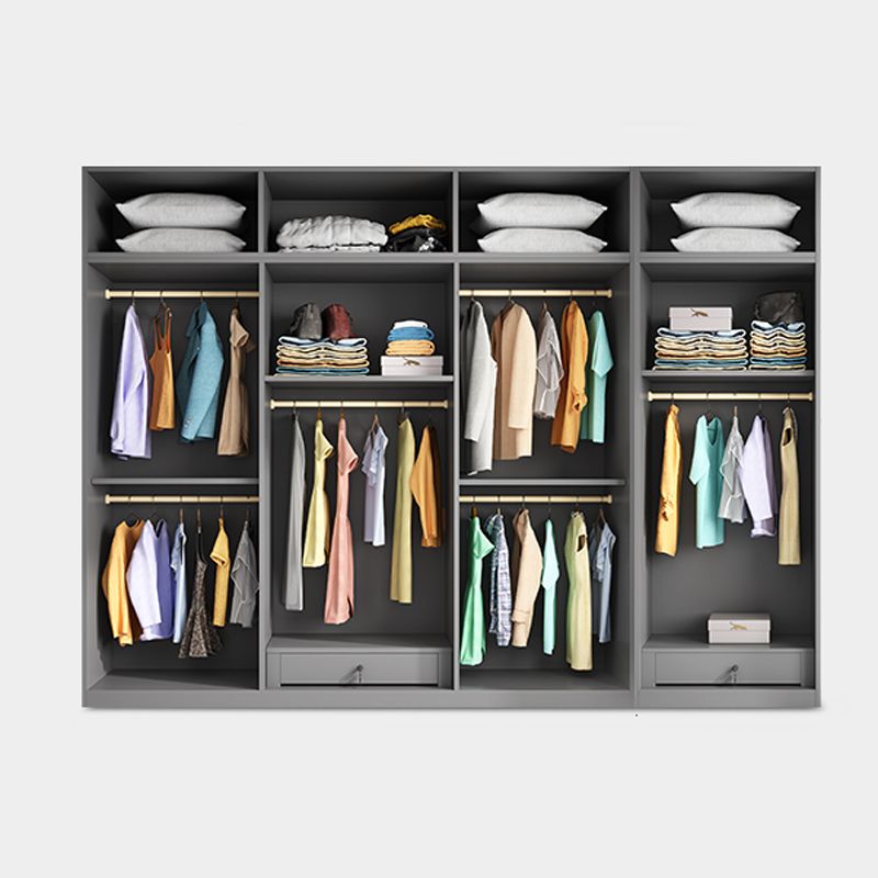 Armoire de couleur gris armoire en bois de chambre à coucher placard avec 1 tiroir