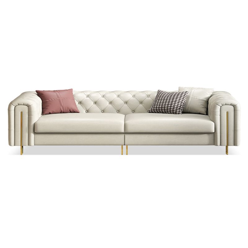 Divano a braccio di smoking divano bianco contemporaneo con back-back trapuntato