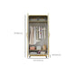 Modern Freestanding Wardrobe Armoire Metal Frame Wardrobe with Clothes Rail