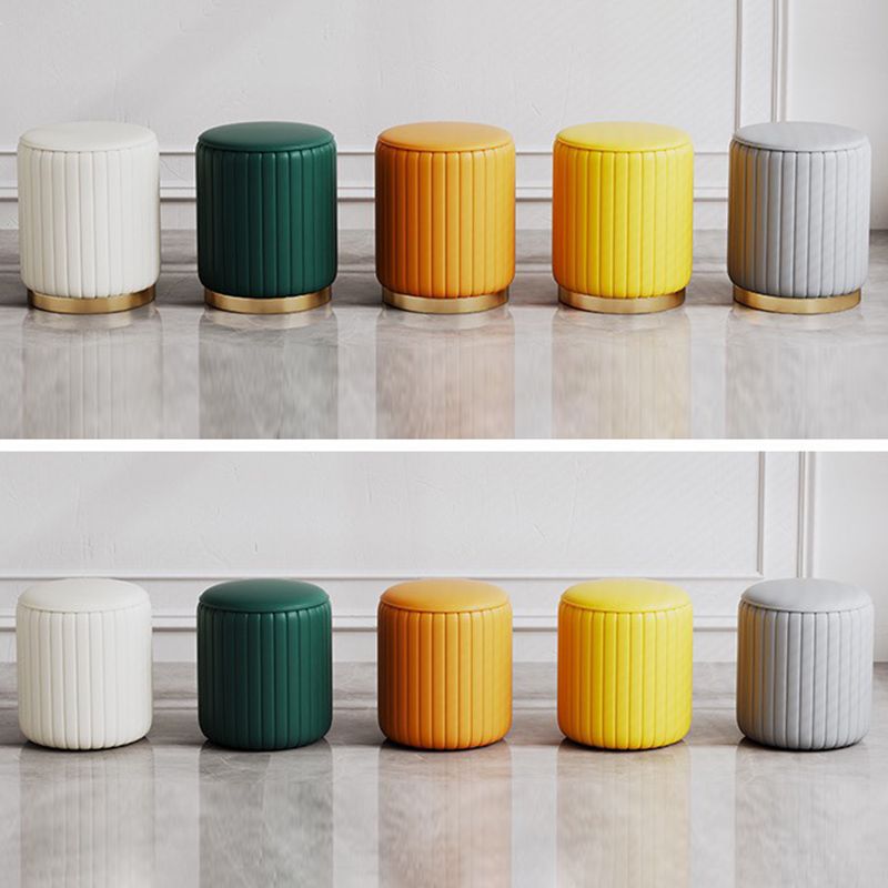 Faux lederen pouf cilinder vast waterbestendige moderne standaard poef