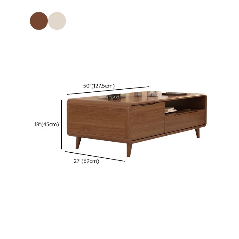 4 Legs Contemporary No Distressing Coffee Table with Storage Shelf Clearhalo 'Coffee & Accent Tables' 'Coffee Tables' 'coffee_tables' 'furn' 'furn_coffee_tables' 'Furniture' 'Living Room Furniture' 1200x1200_bc6943bc-058f-4e37-8689-05d6533cc916