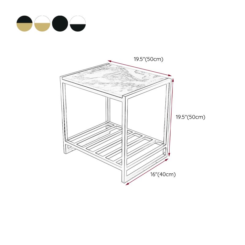 1 Shelf Industrial Nightstand Stone Open Storage Night Table 19.7" Tall Clearhalo 'Bedroom Furniture' 'furn' 'furn_night_stand' 'Furniture' 'night_stand' 'Nightstands' 1200x1200_bc697a57-80d9-4b69-8831-9a47b8d52bde