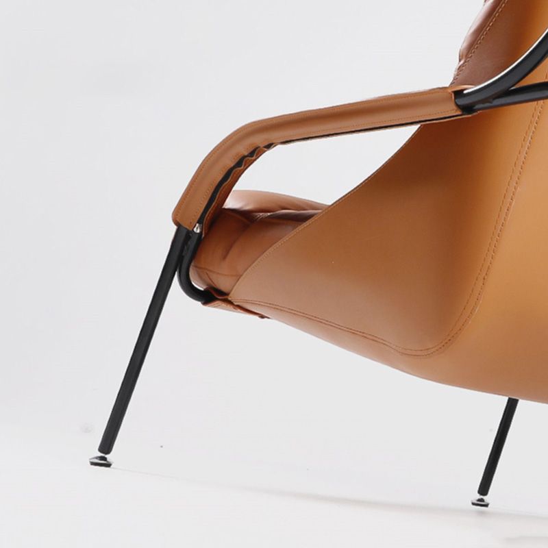 Industrial Genuine Leather Lounge Chair Solid Color Tufted Back Chair Clearhalo 'Accent Chairs' 'accent_chairs' 'Chairs & Seating' 'furn' 'furn_accent_chairs' 'Furniture' 'Living Room Furniture' 1200x1200_bc6c85b6-c5c2-455b-bbf2-771504339ae7