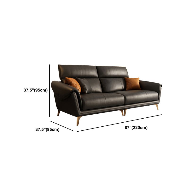 リビングルームソファのための現代の黒い縫製枕の傾斜した腕