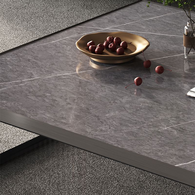 Geometric Slate & Glass Coffee Table Modern Simple Cocktail Table with Floor Shelf Clearhalo 'Coffee & Accent Tables' 'Coffee Tables' 'coffee_tables' 'furn' 'furn_coffee_tables' 'Furniture' 'Living Room Furniture' 1200x1200_bc6df36a-0410-46fe-bd27-8d57c2df2c9d