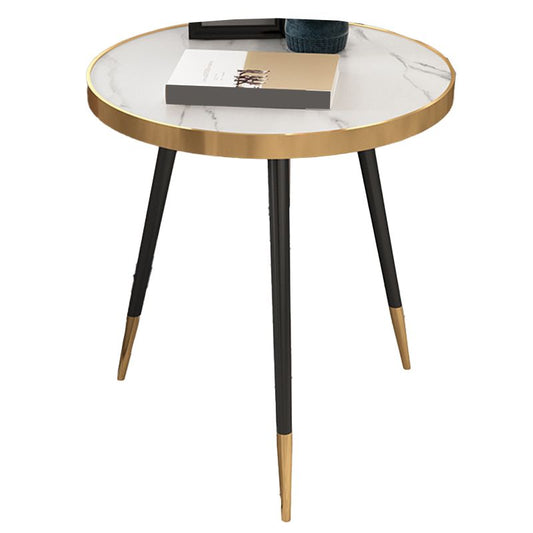 Modernistic Metal 3 Legs End Table Round Slate Top Side End Table Clearhalo 'Coffee & Accent Tables' 'End & Side Tables' 'end_side_tables' 'furn' 'furn_end_side_tables' 'Furniture' 'Living Room Furniture' 1200x1200_bc6df501-c952-4e7a-9342-a72c0fc4e602