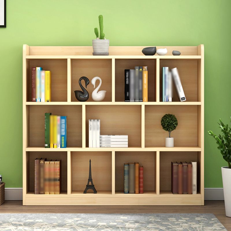 Closed Back Bookshelf Solid Wood Contemporary Style Natural Bookcase for Office Clearhalo 'Bookcases' 'Furniture' 'furniture_bookcases' 'kitchen' 'kitchen_bookcases' 'Living Room Furniture' 'Office Furniture' 1200x1200_bc6e9e19-ffc1-4394-ab6a-3dffabe062b2