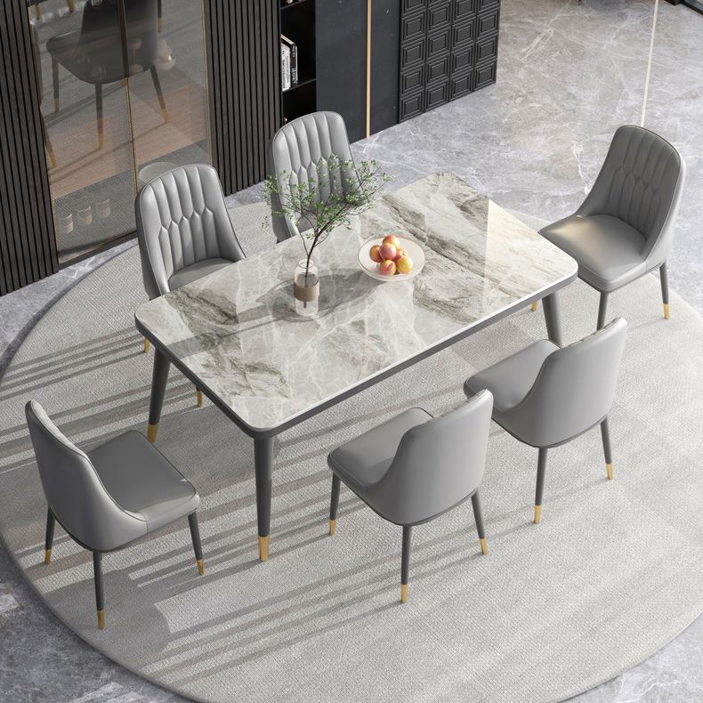Modern Rectangular Dining Table Stone Top Dining Table with 4 Legs Clearhalo ' dining_table' 'Dining Tables & Seating' 'Dining Tables' 'furn' 'furn_dining_table' 'Furniture' 'furniture_dining_table' 'Kitchen & Dining Furniture' 'kitchen&dining_furn' 'kitchen' 'kitchen_dining_table' 1200x1200_bc710008-3196-49e1-86cc-89eb7b900c76
