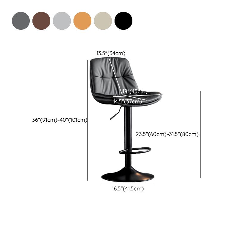 Tabouret de barre de hauteur réglable pivotant Bristol en faux cuir industriel avec repose-pieds