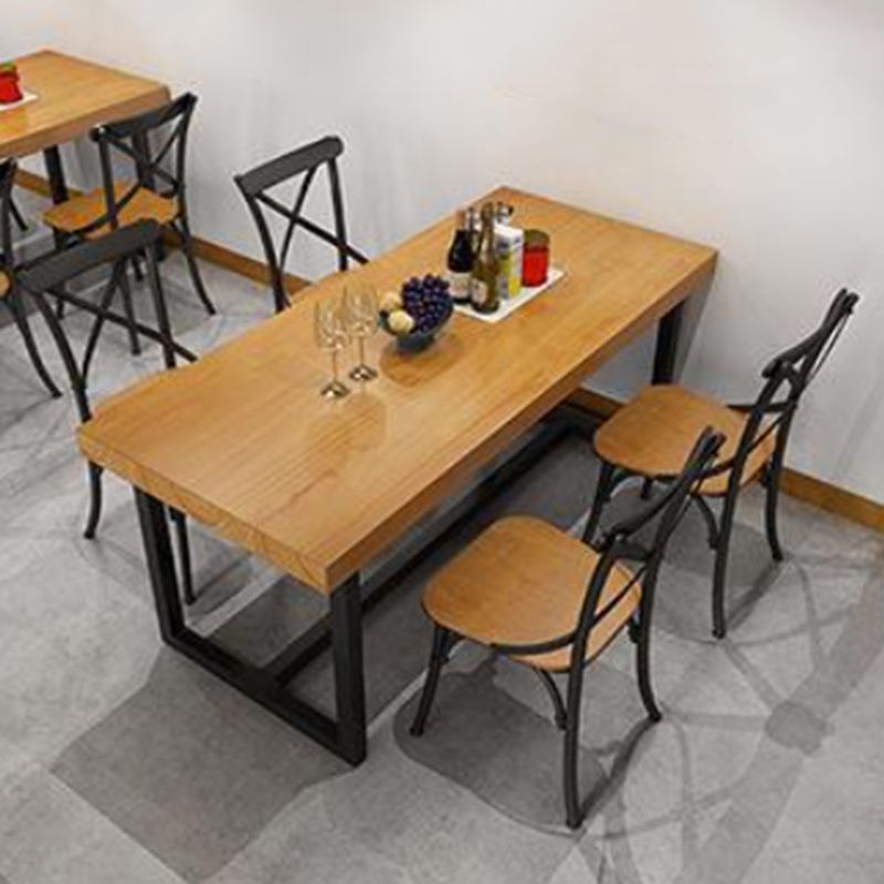 Industrial 1/3/5 Pieces Dining Set Rectangle Wood Dining Table for Dining Room Cafe