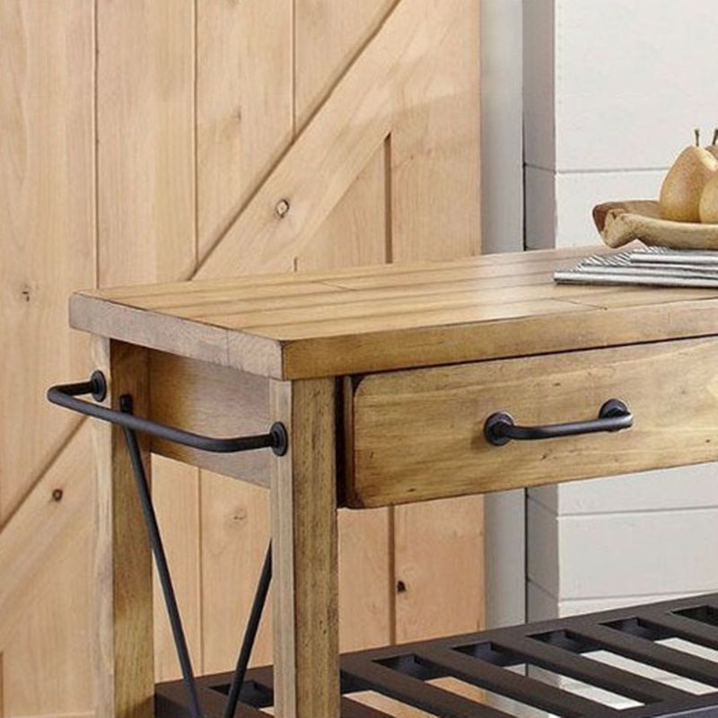 Carrello da cucina in legno in legno moderno carrello rotolante da cucina con archiviazione aperta