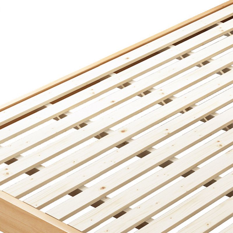 Lit standard en bois massif avec lit de tête de lit contemporain