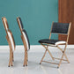Glam Kitchen Side Chair Gold Legs Open Back Dining Armless Chair