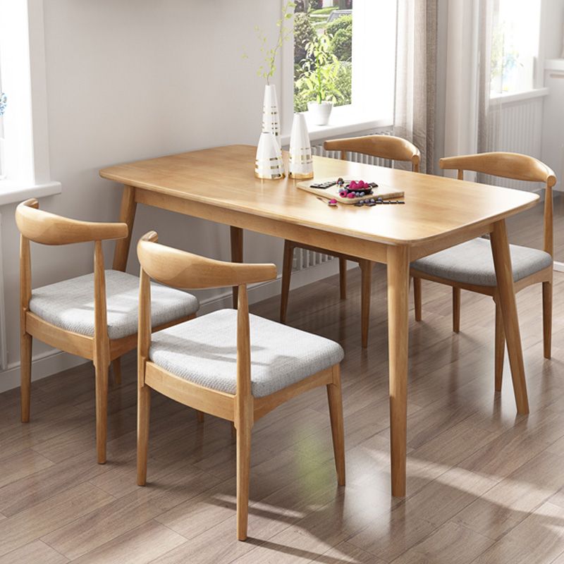 Modern Rubber Wood Table for Restaurant Rectangle Dining Table with 4 Legs Clearhalo ' dining_table' 'Dining Tables & Seating' 'Dining Tables' 'furn' 'furn_dining_table' 'Furniture' 'furniture_dining_table' 'Kitchen & Dining Furniture' 'kitchen&dining_furn' 'kitchen' 'kitchen_dining_table' 1200x1200_bc72f688-83ab-4381-9d38-bdda334909b5