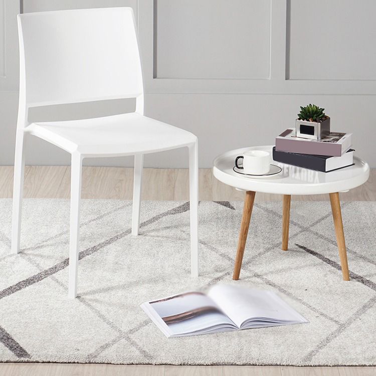 Nordic Style Armless Plastic Dining Room Chairs Open Back Dining Side Chair Clearhalo ' kitchen&dining_furn' 'Dining Chairs' 'Dining Tables & Seating' 'dining_chair' 'furn' 'furn_dining_chair' 'Furniture' 'furniture_dining_chair' 'Kitchen & Dining Furniture' 'kitchen' 1200x1200_bc741294-9a26-4255-9167-0180743fbbf3