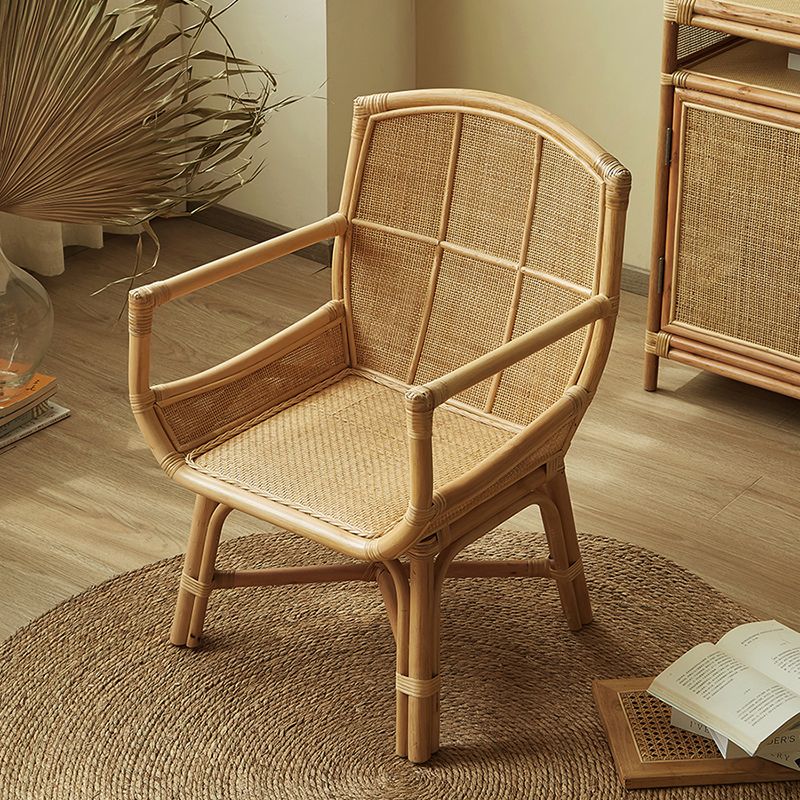 Solid Wood Lounge Chair Woven Back Side Chair for Living Room Clearhalo 'Accent Chairs' 'accent_chairs' 'Chairs & Seating' 'furn' 'furn_accent_chairs' 'Furniture' 'Living Room Furniture' 1200x1200_bc7461c2-01ae-4712-97b3-1b749555bfe8