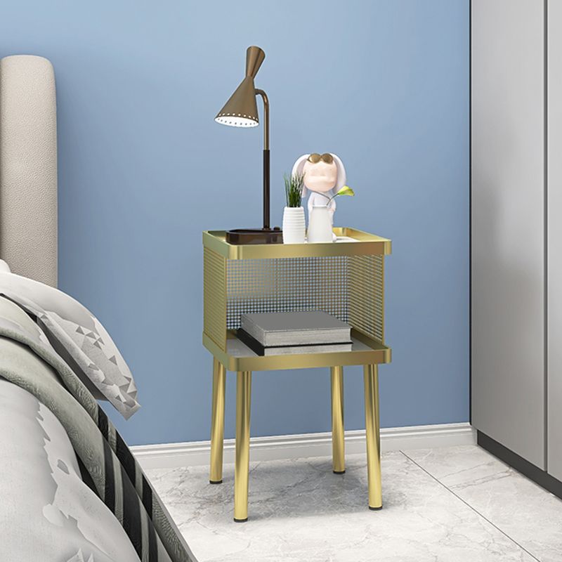 23 pouces H Nightand Tableau moderne en pierre ouverte en pierre supérieure Les jambes de nuit incluent la table de nuit