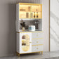 Weißer Glamstein Sideboard Holzrahmen Sideboard mit goldenen Beinen